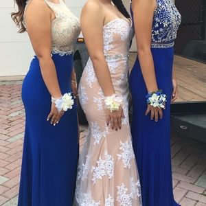 Mermaid beige lace dress